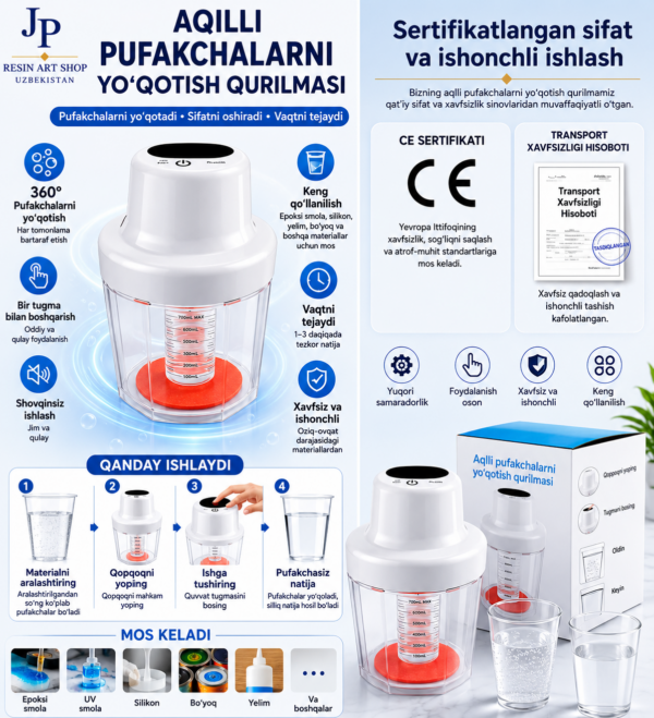 Aqlli Pufakchalarni Yo‘qotish Qurilmasi