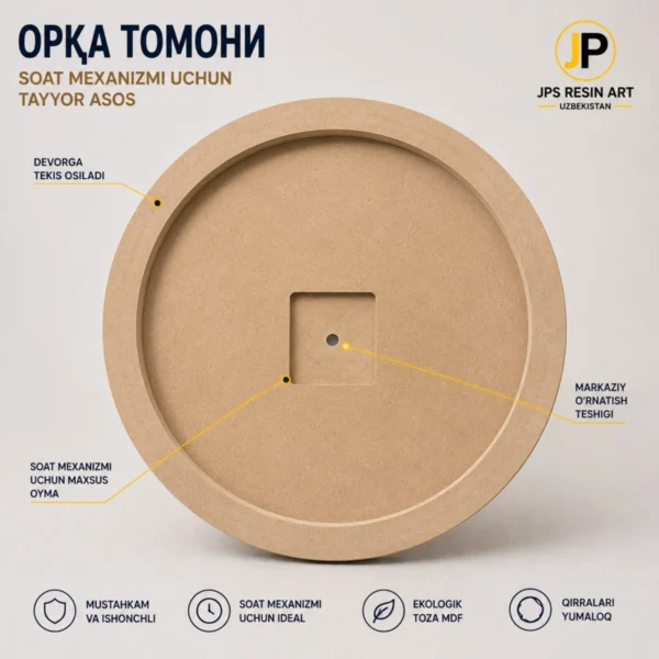 Epoksi smola uchun yumaloq art bord